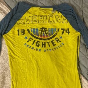 American Fighter Men's Long Sleeve in Yellow and Blue